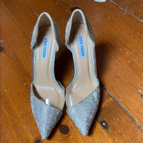 Steve Madden Shoes - Steve Madden Silver Peekaboo Stiletto Heels